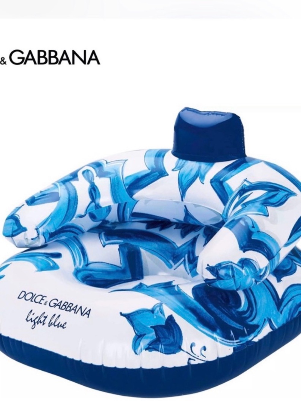 Dolce & Gabbana Blue White Inflatable Lounge Chair